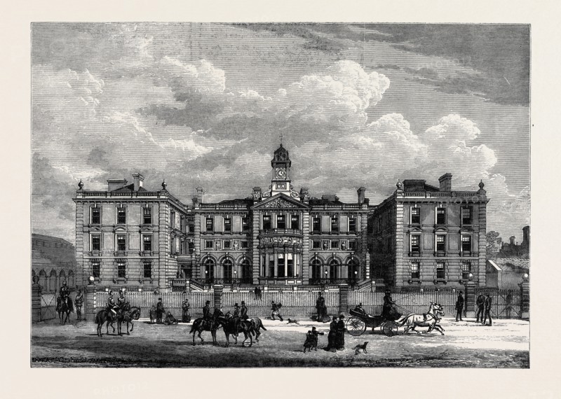 THE OFFICERS' QUARTERS, NEW BARRACKS AT KNIGHTSBRIDGE, LONDON, 1880