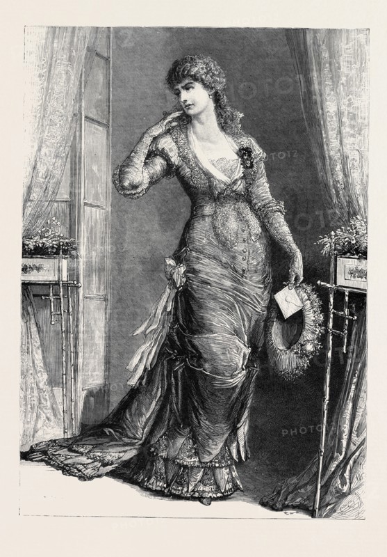 MADAME MODJESKA AS CONSTANCE, IN "HEARTSEASE," AT THE ROYAL COURT THEATRE, LONDON, 1880; "I take leave of you, as it were, for ever! Adieu! Adieu!", Act 3