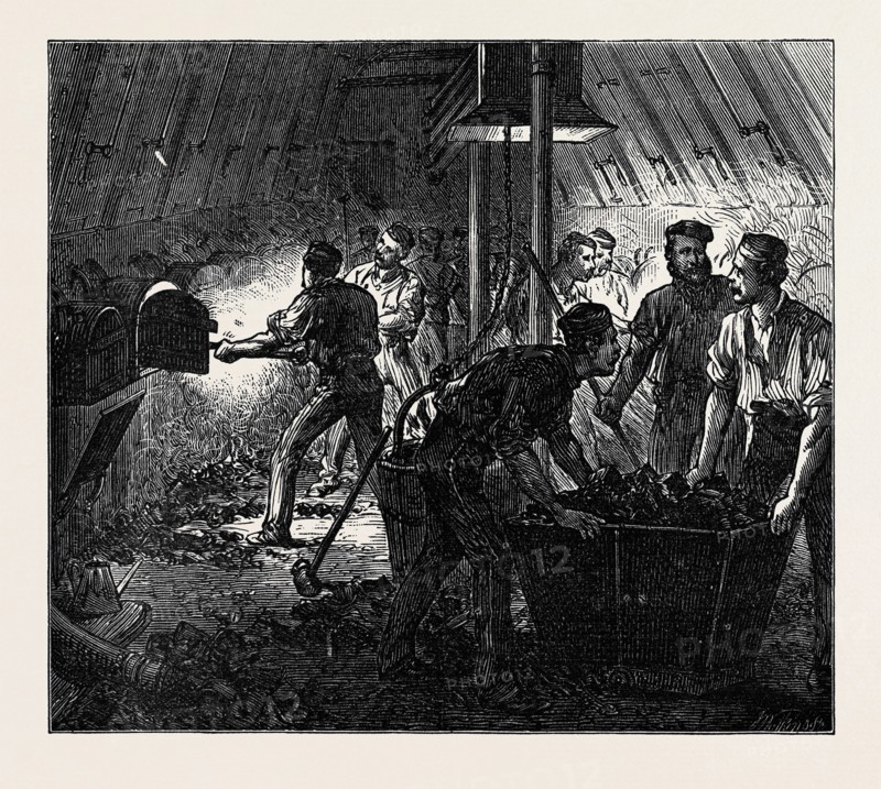 LIFE ON BOARD A TROOP SHIP: THE STOKEHOLE, 1874