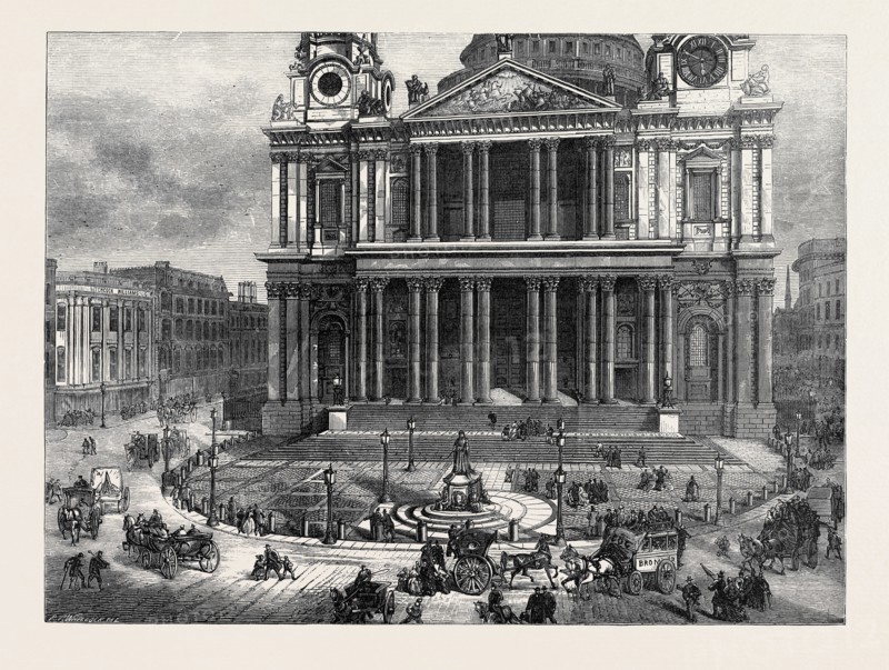 WEST AREA OF ST, PAUL'S CHURCHYARD, LONDON, 1874