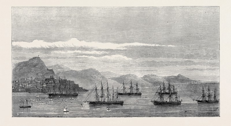 THE CHANNEL FLEET REGATTA AT VIGO, 1874