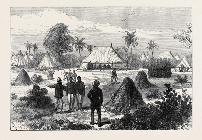 THE ASHANTEE WAR: CAPTAIN GLOVER'S HEADQUARTERS AT ADDAH, 1874