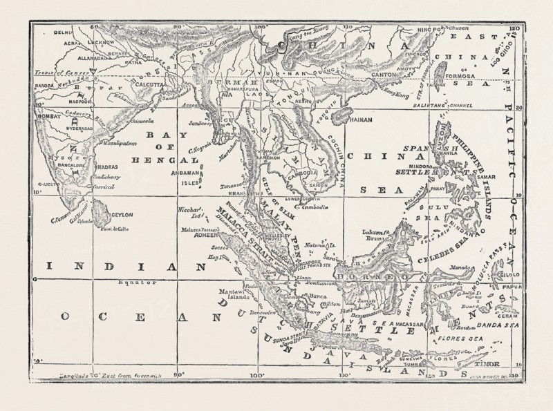 MAP OF THE STRAIT OF MALACCA, 1874