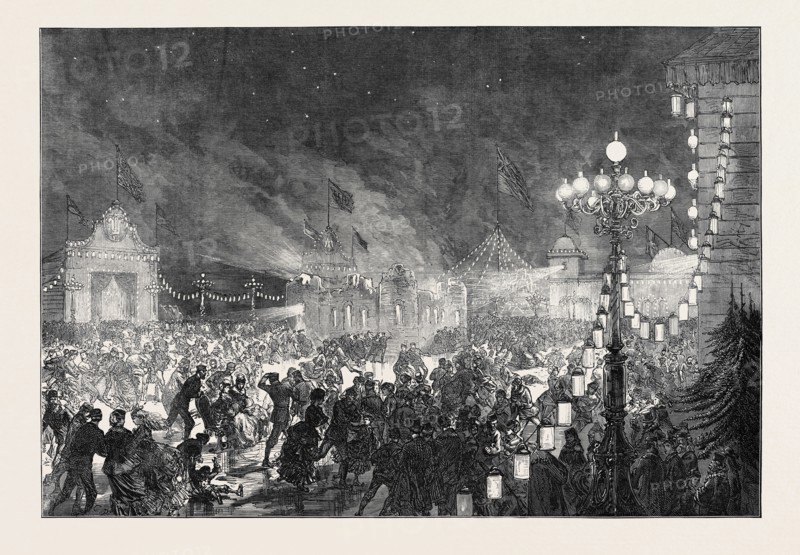 GRAND SKATING FETE ON THE NEVA IN HONOUR OF THE DUKE OF EDINBURGH'S MARRIAGE, 1874