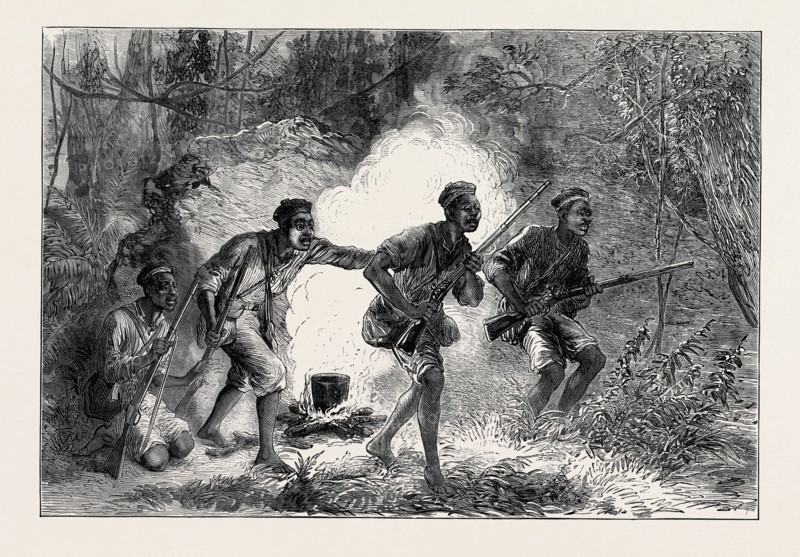 THE ASHANTEE WAR: A NIGHT ALARM, 1874