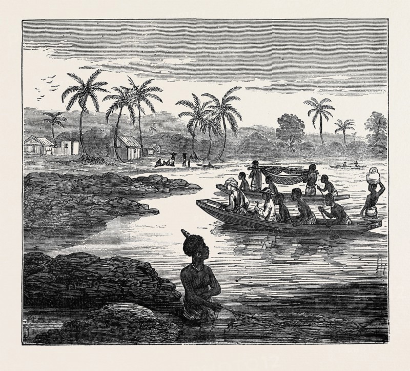 CROSSING THE SWEET RIVER, NEAR ELMINA, 1874