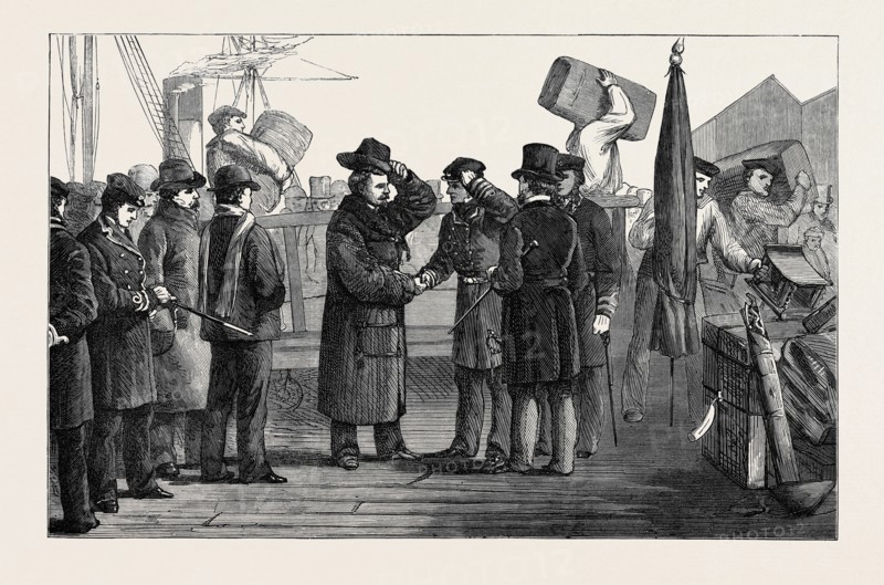 THE ASHANTEE WAR: THE RETURN HOME, SIR GARNET WOLSELEY LANDING AT PORTSMOUTH, 1874