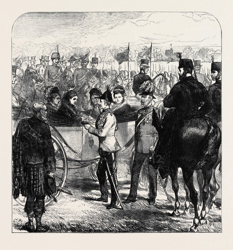 REVIEW AT WINDSOR: THE QUEEN PRESENTING THE CROSS OF ST. MICHAEL AND ST. GEORGE TO SIR GARNET WOLSELEY, 1874