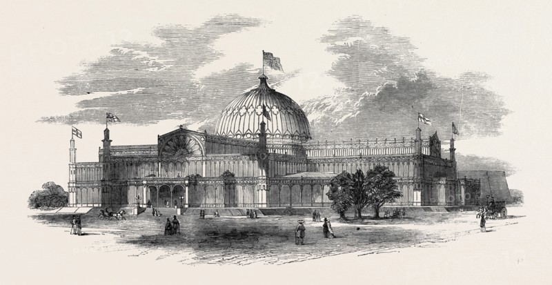 BUILDING FOR THE EXHIBITION OF THE INDUSTRY OF ALL NATIONS, AT NEW YORK, 1852