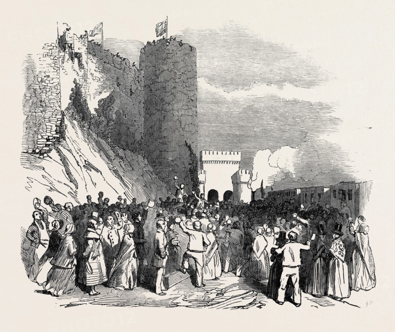 RECEPTION OF HER MAJESTY AT THE CONWAY STATION.