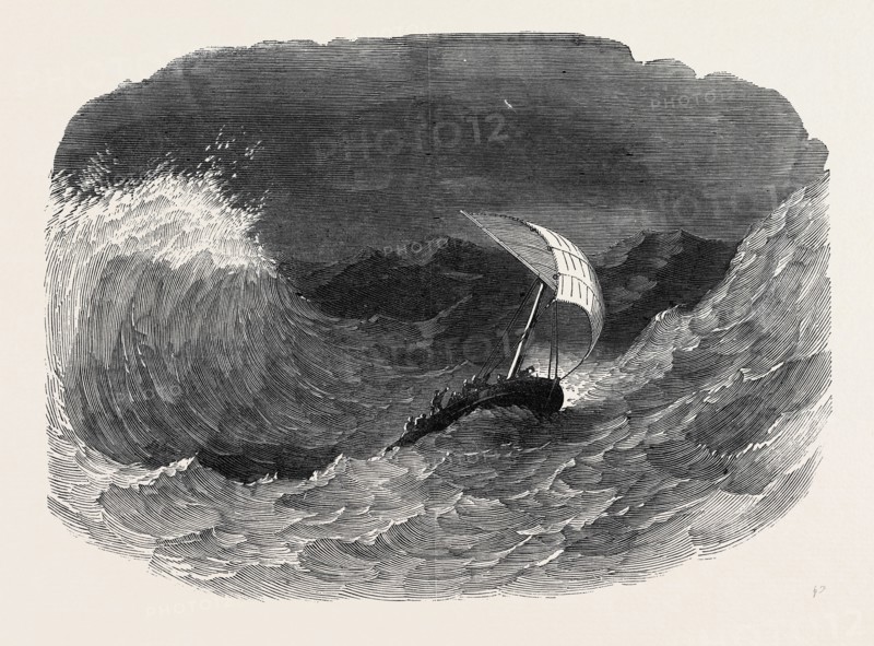 EXTREME PERIL OF THE "CASTOR'S" LAUNCH, SENT TO SURVEY THE BIRKENHEAD ROCK, 1852