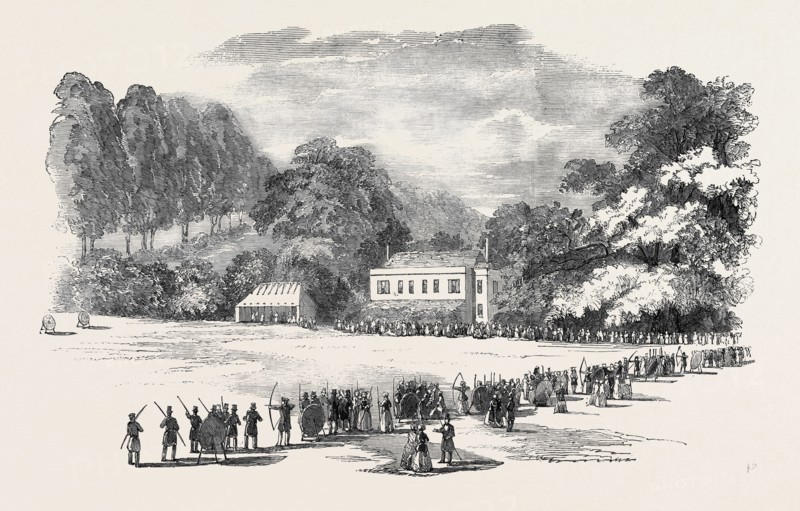 GRAND MEETING OF THE DEVON AND CORNWALL ARCHERY CLUBS, AT BITTON MANOR, TEIGNMOUTH.