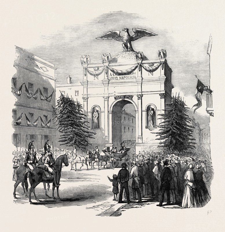 ARRIVAL OF THE PRESIDENT OF FRANCE AT THE TRIUMPHAL ARCH, AT ST. ETIENNE, 1852