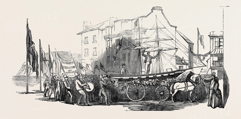 PROCESSION IN CELEBRATION OF TEIGNMOUTH BEING MADE AN INDEPENDENT PORT, 1852