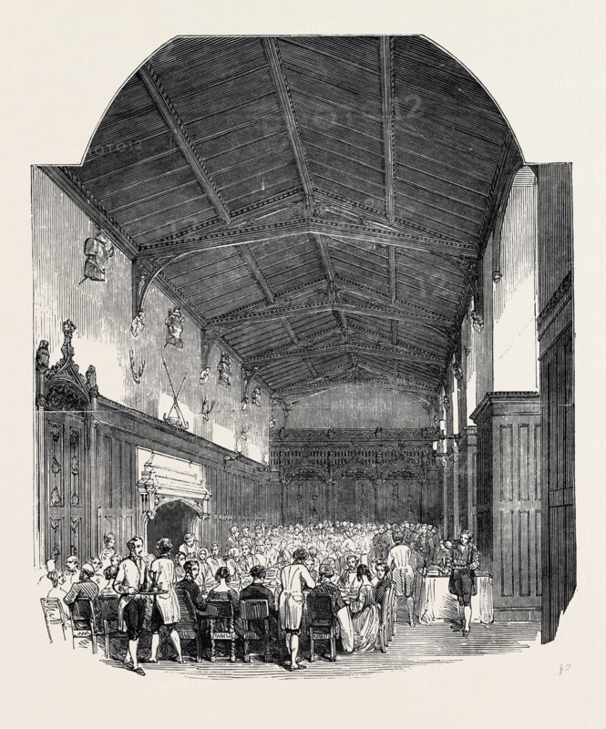 THE GREAT HALL, NEWSTEAD ABBEY, ENTERTAINMENT TO THE BRITISH ARCHAEOLOGICAL ASSOCIATION, NEWARK, 1852