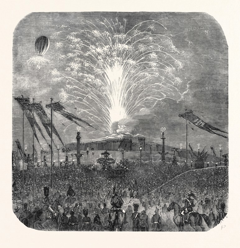 FIREWORKS IN THE PLACE DE LA CONCORDE, 1852