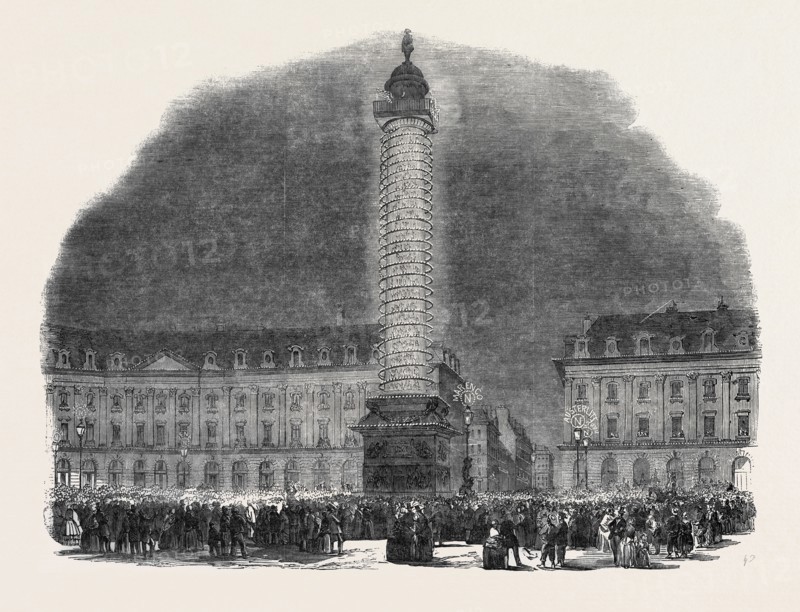 THE COLUMN IN THE PLACE VENDOME, ILLUMINATED, 1852