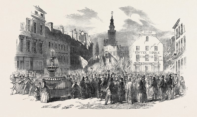 GRAND PROCESSION OF THE GORBALS TEMPERANCE SOCIETY, AT DUMFRIES, 1852