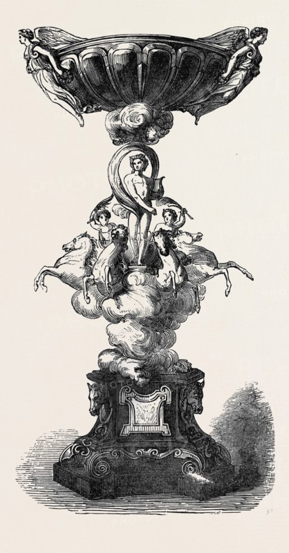 THE GOODWOOD RACE PRIZE PLATE: THE CHESTERFIELD CUP, FRENCH DESIGN, "APOLLO AND VICTORY", 1852