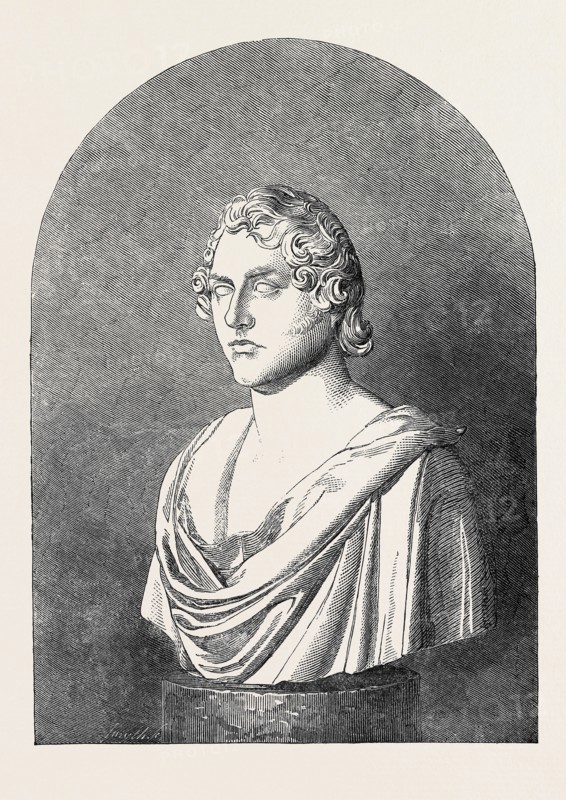 BUST OF LORD BYRON, BY BARTOLINI, 1852