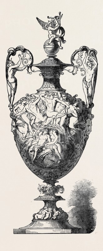 THE GOODWOOD RACE PRIZE PLATE: THE STEWARDS' CUP, ETRUSCAN, "BATTLE OF THE CENTAURS", 1852