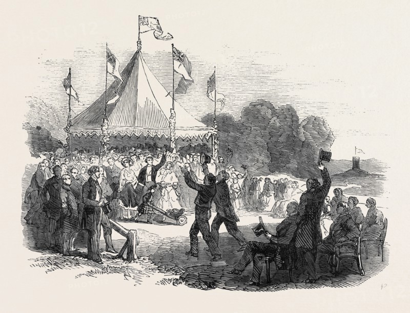 DEESIDE RAILWAY, CUTTING OF THE FIRST TURF, 1852