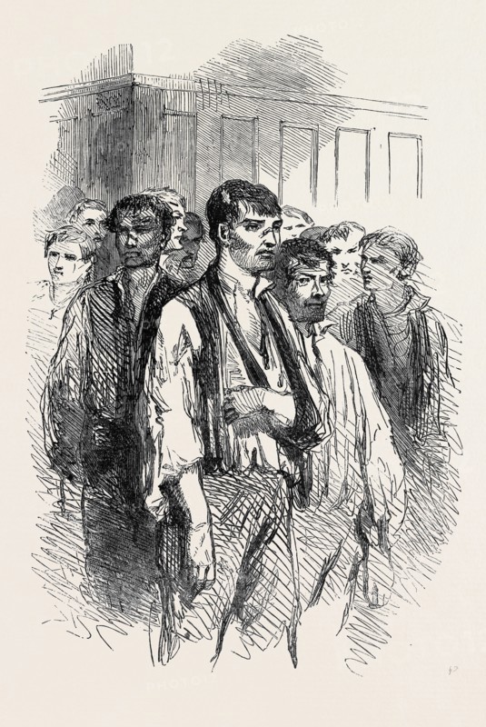 THE RIOT AT STOCKPORT: PRISONERS BROUGHT INTO COURT, 1852
