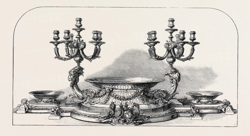 MARRIAGE OF THE DUKE OF CONNAUGHT: CENTRE TABLE ORNAMENT PRESENTED BY THE MEMBERS OF HER MAJESTY'S HOUSEHOLD, 1879