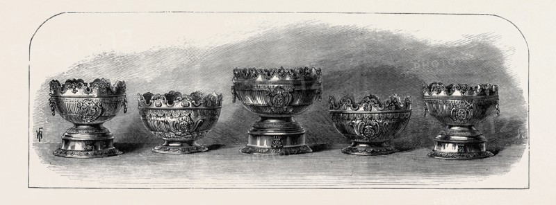 MARRIAGE OF THE DUKE OF CONNAUGHT: SILVER BOWLS PRESENTED BY THE OFFICERS OF THE RIFLE BRIGADE, 1879