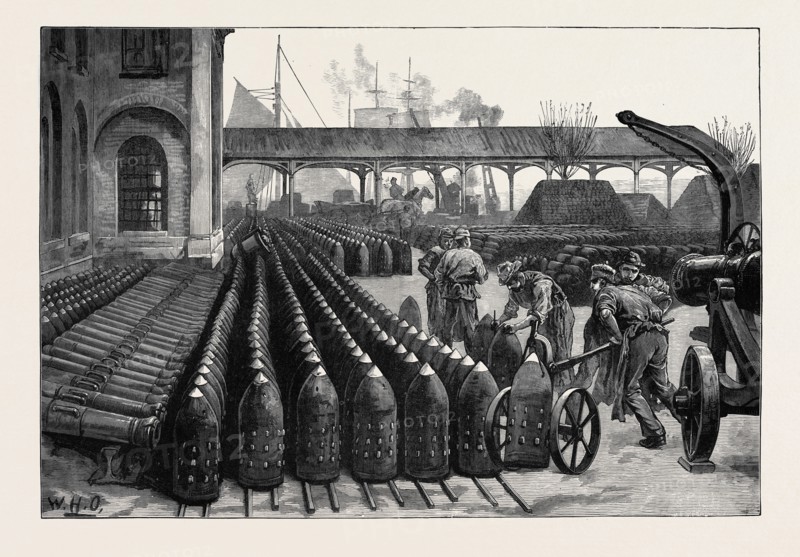 WAR MANUFACTURES AT WOOLWICH ARSENAL: 700-LB. PALLISER SHELLS FOR THE 38-TON GUNS, 1879