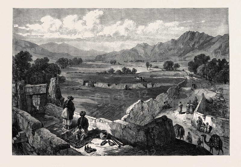 THE AFGHAN WAR: VIEW FROM THE CABUL GATE, JELLALABAD, SHOWING THE ROAD BY WHICH DR. BRYDON ARRIVED IN JANUARY, 1842