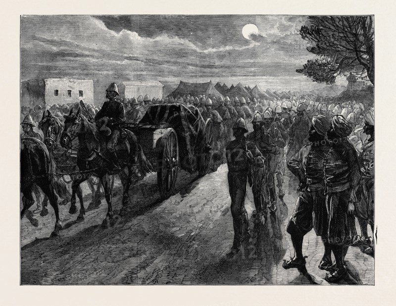 THE AFGHAN WAR: FUNERAL OF LIEUTENANT HARFORD, 10TH HUSSARS, 1879