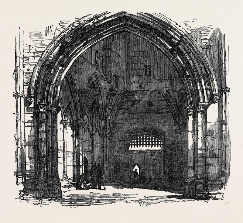 BURY ST. EDMUNDS: INTERIOR OF THE ABBEY GATE, 1867