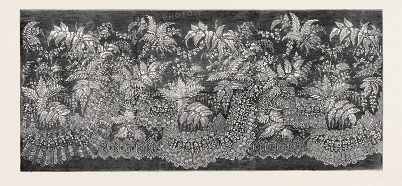 THE PARIS INTERNATIONAL EXHIBITION: DESIGN FOR A POINT D'ALENCON FLOUNCE, FRANCE, 1867