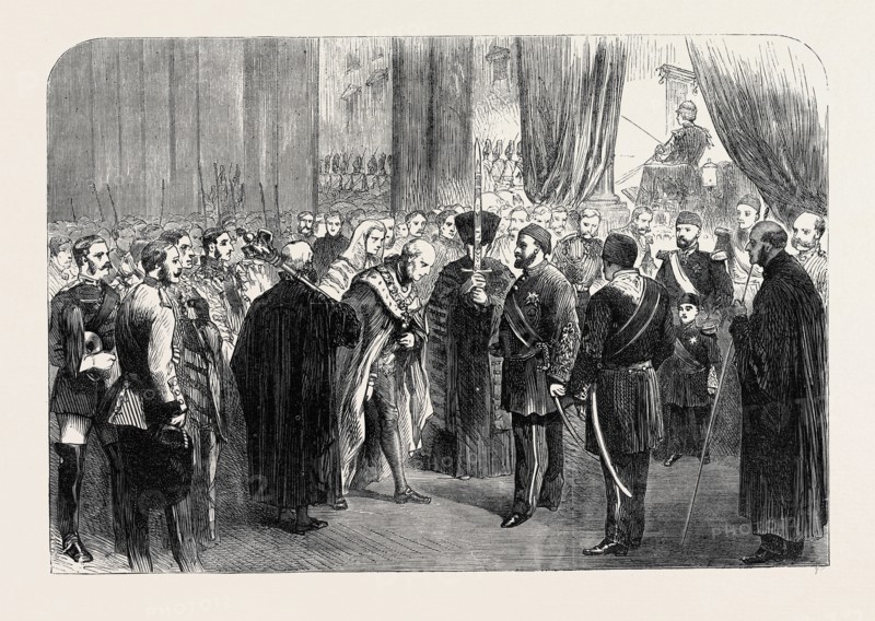 RECEPTION OF THE SULTAN AT GUILDHALL, LONDON, UK, 1867