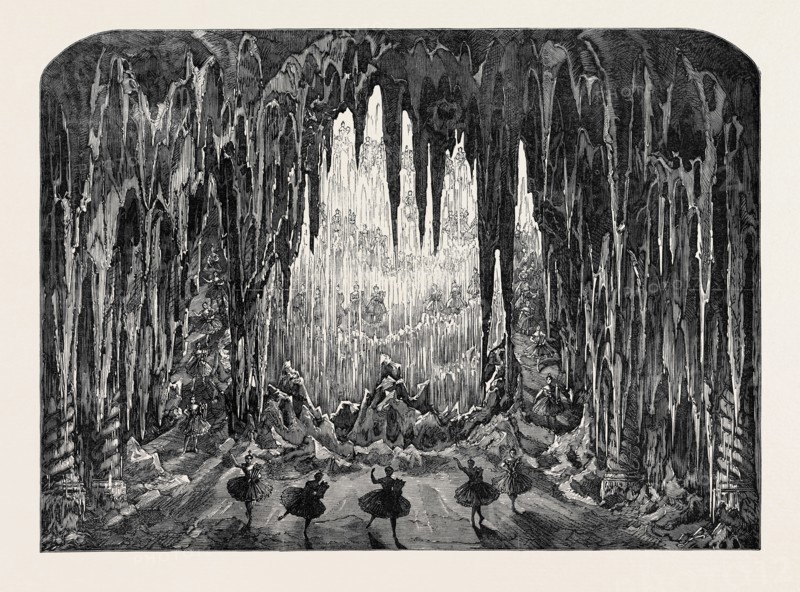 THE CAVERNS OF ICE AT THE ALHAMBRA, LEICESTER SQUARE, LONDON, UK, 1867