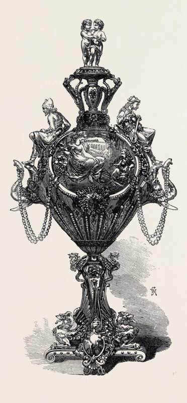 CENTREPIECE OF A SERVICE OF PLATE FOR A BOMBAY MERCHANT, BY MESSRS. ELKINGTON AND CO., 1867