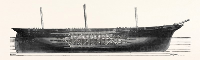 DESIGNS FOR A SYSTEM OF COMPOSITE SHIPBUILDING, RECOMMENDED BY LLOYD'S, UK, 1867