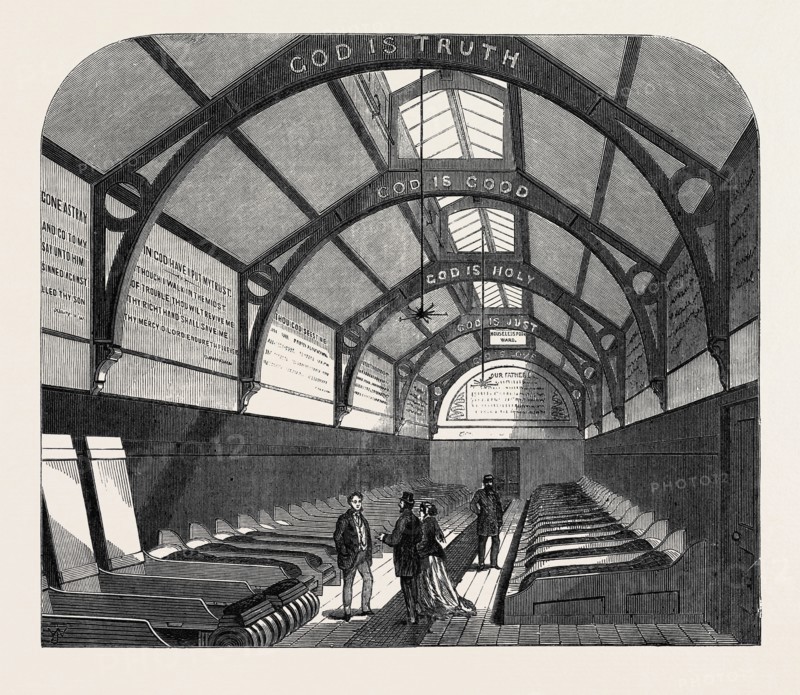 NEW WARD FOR THE CASUAL POOR AT MARYLEBONE WORKHOUSE, LONDON, UK, 1867