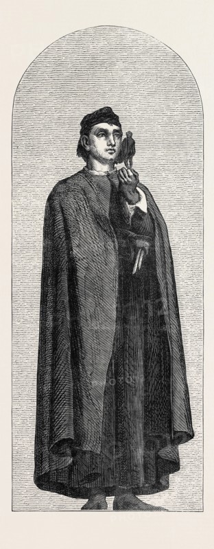 NICOLO PISANO, BY F. LEIGHTON, A.R.A., MOSAIC PORTRAITS IN THE SOUTH KENSINGTON MUSEUM, LONDON, UK, 1867