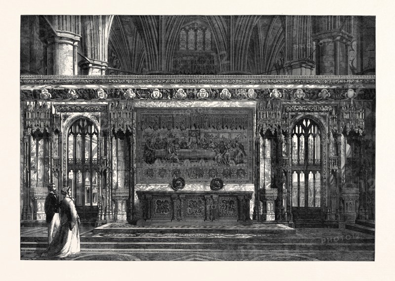 THE NEW REREDOS IN WESTMINSTER ABBEY, LONDON, UK, 1867