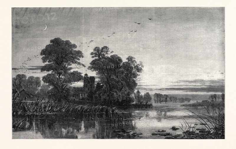 "TWILIGHT," BY S.P. JACKSON, FROM THE EXHIBITION OF THE SOCIETY OF PAINTERS IN WATER-COLOURS, 1867
