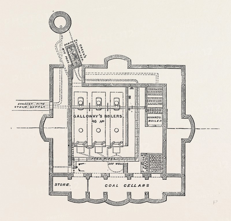 THE PARIS INTERNATIONAL EXHIBITION: PLAN OF BOILER HOUSE, FRANCE, 1867