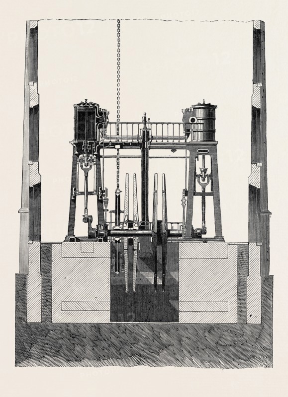 THE PARIS INTERNATIONAL EXHIBITION: COLLIERY WINDING-ENGINE, FRANCE, 1867
