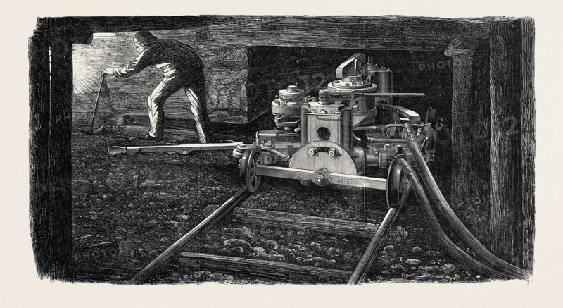 THE PARIS INTERNATIONAL EXHIBITION: HYDRAULIC COAL-CUTTING MACHINE, FRANCE, 1867