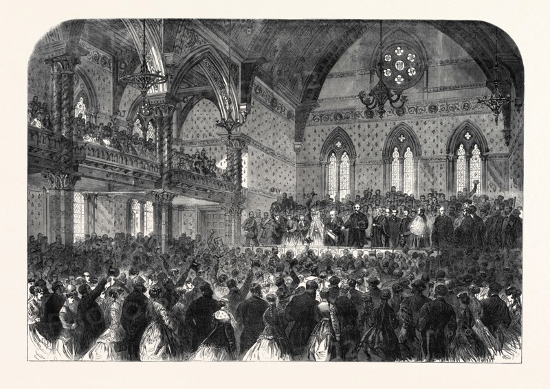 OPENING OF THE NEW TOWNHALL AT PRESTON BY H.R.H. THE DUKE OF CAMBRIDGE, 1867