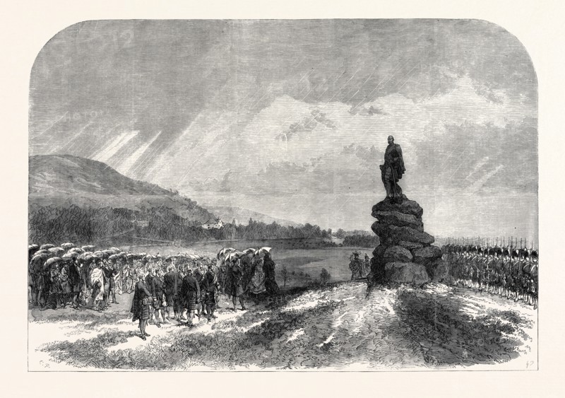 THE QUEEN UNCOVERING THE STATUE OF THE LATE PRINCE CONSORT AT BALMORAL, 1867