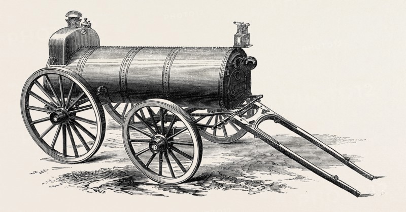 THE PARIS INTERNATIONAL EXHIBITION: PERKINS'S MILITARY PORTABLE STEAM OVEN, HEATED BY INTERNAL HOT WATER TUBES, TO BE USED IN THE ABYSSINIAN EXPEDITION, 1867
