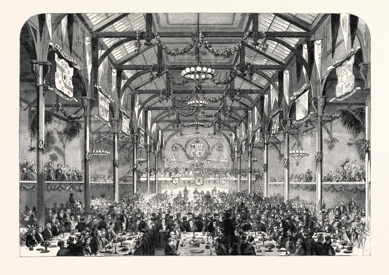 CONSERVATIVE BANQUET GIVEN TO MR. DISRAELI IN THE CORN EXCHANGE, EDINBURGH, UK, 1867