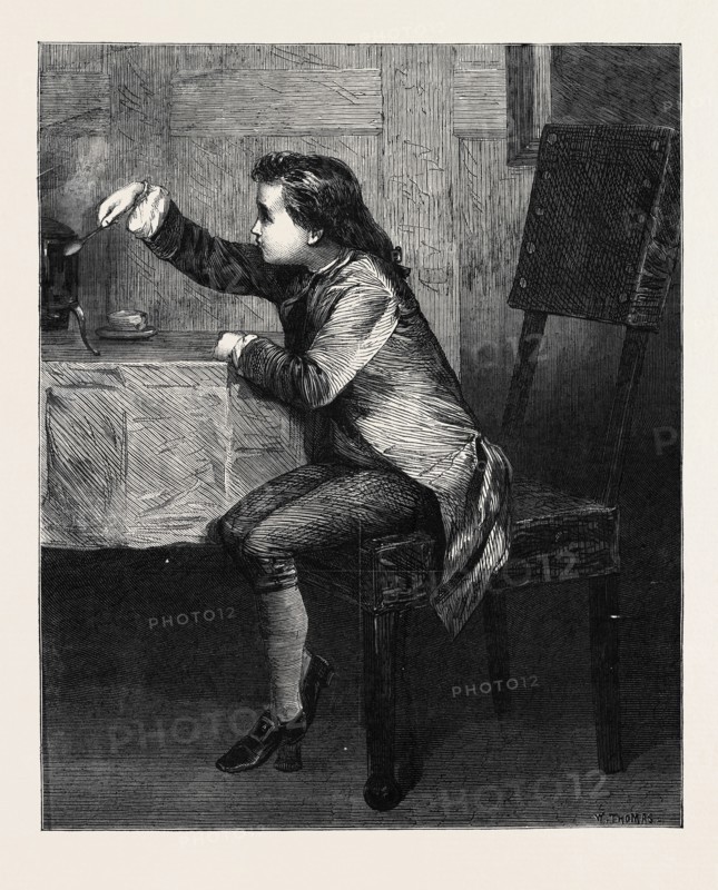 "JAMES WATT'S FIRST IDEA OF STEAM," BY MARCUS STONE, IN THE WINTER EXHIBITION AT THE FRENCH GALLERY, 1867